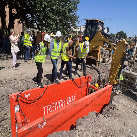 Chine Fabrication de coffrages Lianggong Boucliers de tranchée en acier réglables personnalisés Boîte de tranchée d'étaiement pour l'excavation et la construction de routes